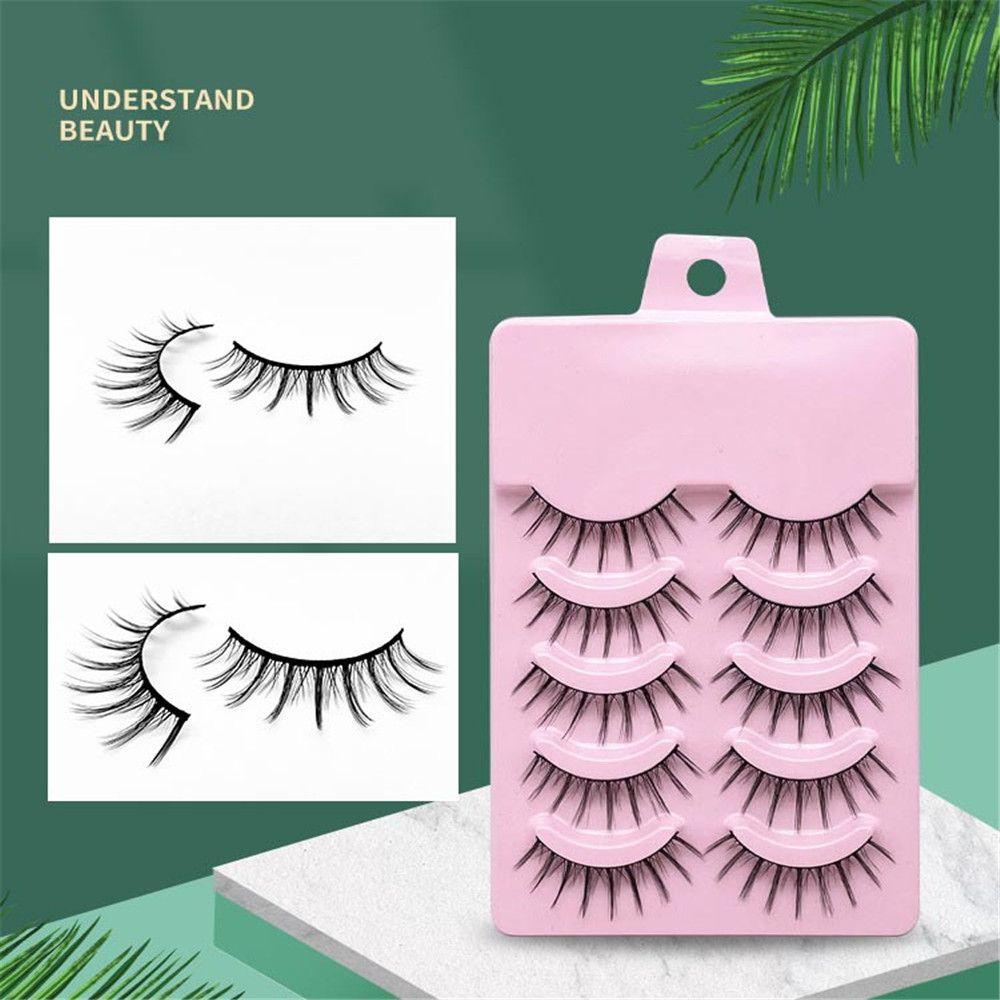 CACTU Set 5 Cặp Lông Mi Giả Trong Suốt Tái Sử Dụng Phong Cách Nhật Bản