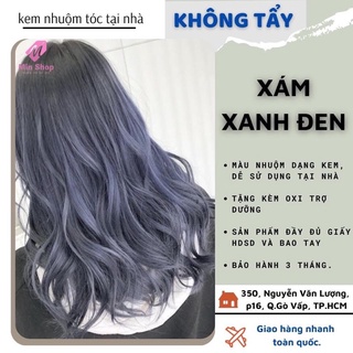 [Xám Xanh Đen ] Kèm Tẩy Thuốc nhuộm Tóc