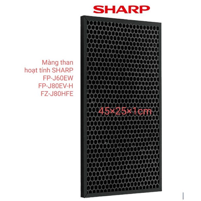 [Mã ELHA22 giảm 6% đơn 300K] 0 FZ-J80DFE | Màng lọc than hoạt tính máy Sharp FP-J60E-W và FP-J80EV-H