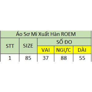 Áo Sơ Mi Xuất Hàn ROEM - Size 85  - 3788