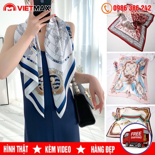 💎 Khăn Lụa Satin Khổ Lớn 90x90 cm Họa Tiết Làm Áo Yếm Sang Trọng Cao Cấp