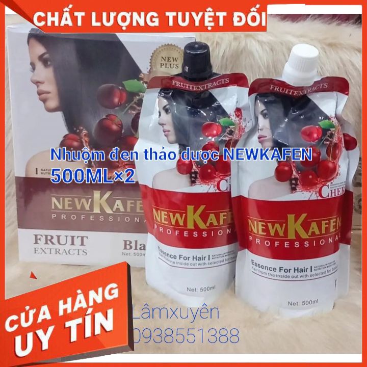 Nhuộm đen New Kafen cao cấp không dính da đầu phủ bạc 100%  lên màu đẹp , đều màu ,  giữ màu bền đẹp óng ả