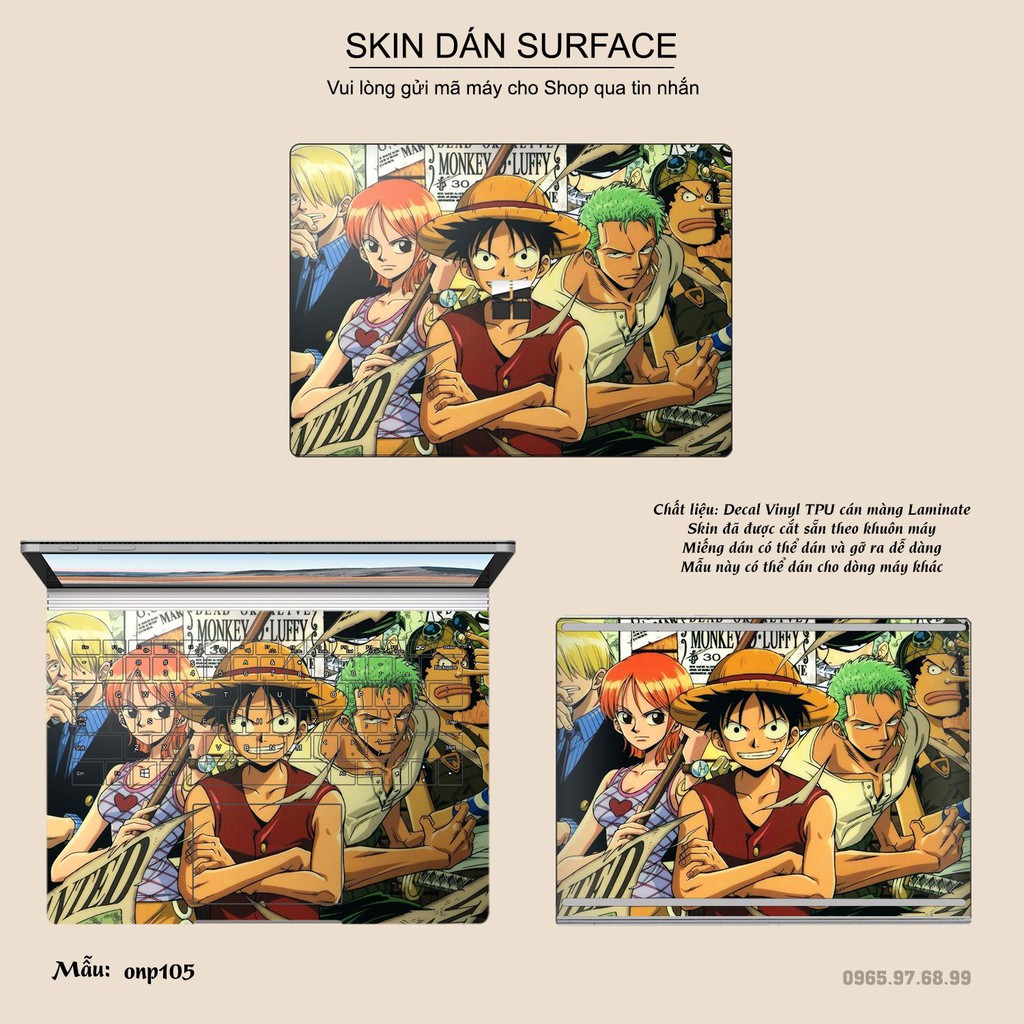 Miếng dán Skin bảo vệ mặt lưng Surface Pro 2/ Pro 3/ Pro 4/ Pro 5/ Pro 6/Pro 7/Pro X / Surface Go /Book in hình sưu tầm