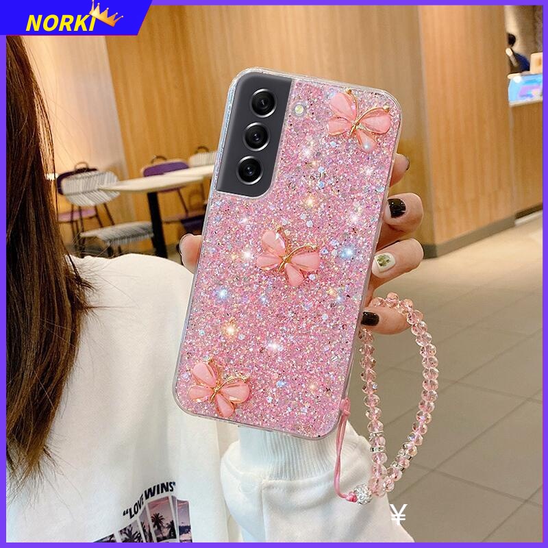 Ôp Điện Thoại Silicon Dẻo Đính Bươm Bướm 3d Cho samsung galaxy s23fe s22 s21 s20 plus s21fe s20fe note 10plus note 20 ultra Ốp