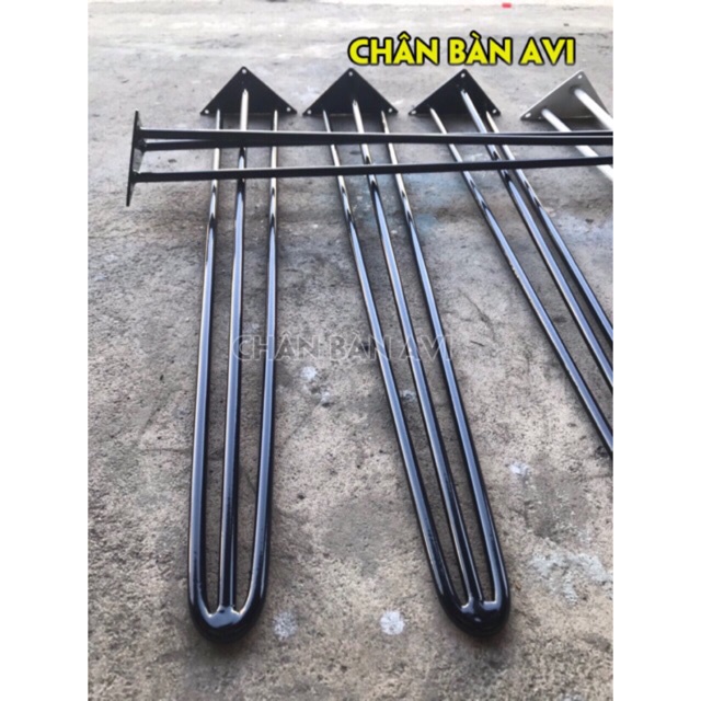 Chân Bàn Ghế Hairpin Loại 3 Thanh Nan sắt Có Tặng Kèm Vít