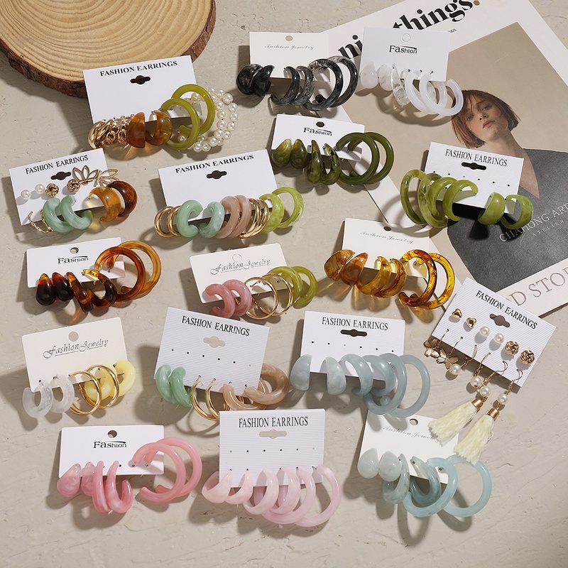 Set khuyên tai AY nhiều mẫu tùy chọn thời trang thanh lịch nữ tính