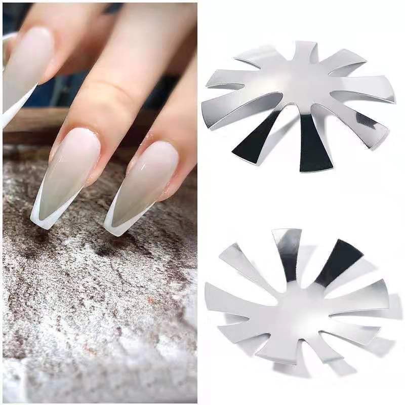 Khuôn French cắt bột đắp móng hình chữ V; oval; tròn