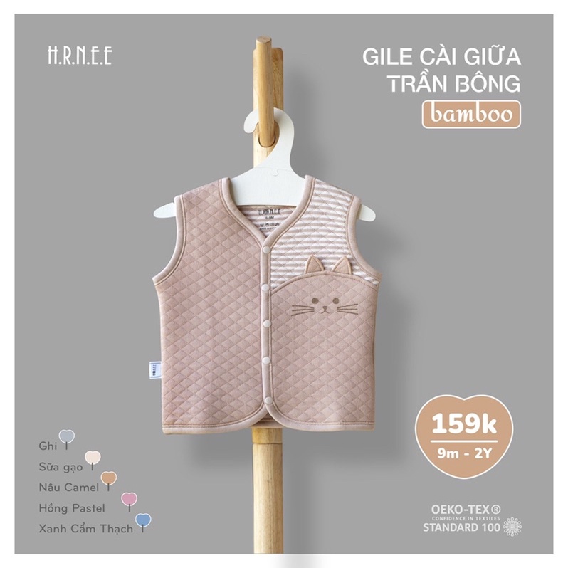 Hrnee ! Áo gi-lê Trần bông cài giữa cho các bé từ 6m-2y siêu mềm siêu ấm!