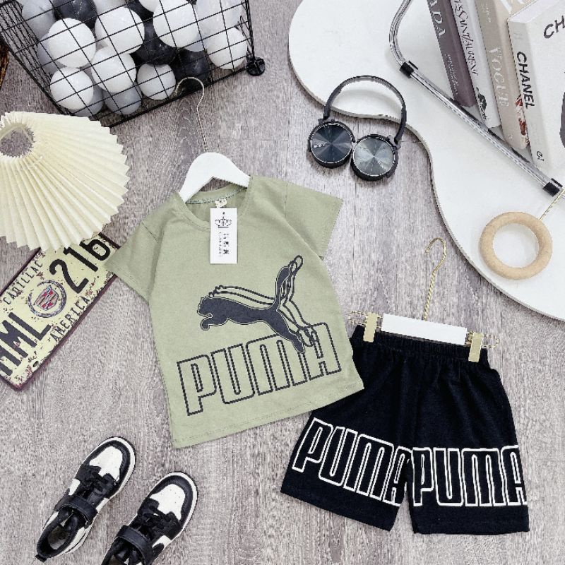 Bộ cotton pumaa siêu mát cho bé trai size đại (25-35kg)