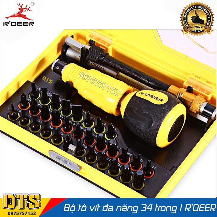 ⚜️FREESHIP⚜️ Bộ tô vít đa năng thép CR-V 34 trong 1 R'DEER, độ chính xác cao (Hộp đựng)