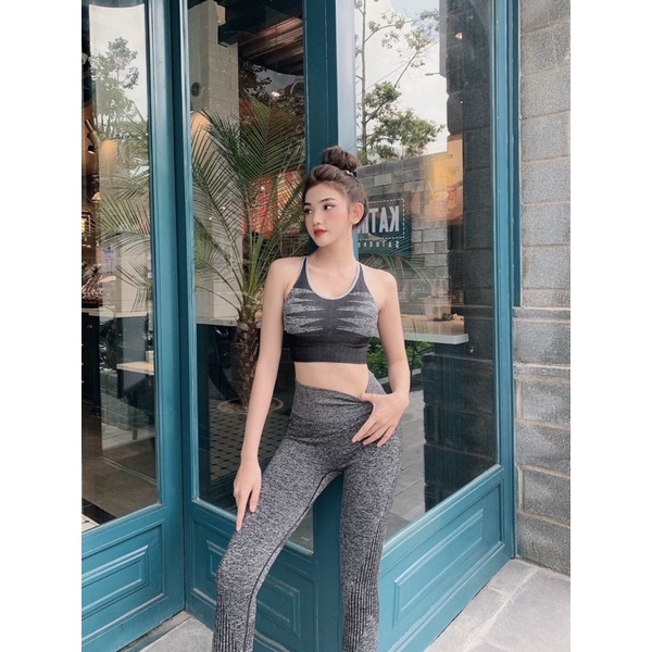 BỘ TẬP GYM YOGA NỮ - SET BRA LOANG THUN DỆT CAO CẤP