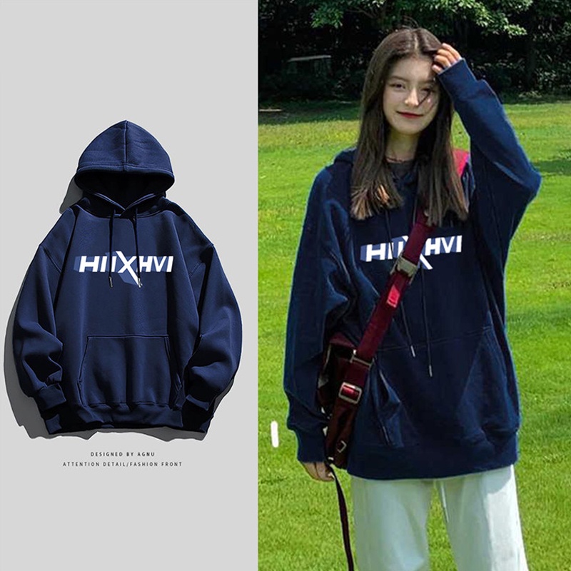 NRVP Áo Khoác Hoodie Tay Dài Dáng Rộng In Họa Tiết Phong Cách Hàn Quốc Dành Cho Nam Nữ