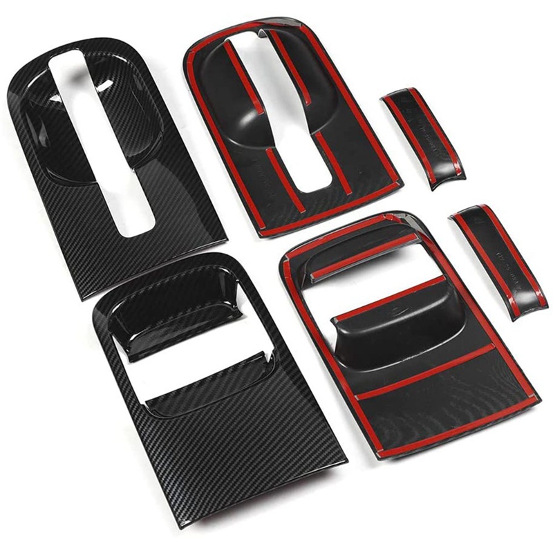Set 6 Ốp Bọc Tay Nắm Cửa Xe Hơi Hyundai Grand Starex H1 I800 2018-2020 Bằng ABS Họa Tiết Sợi Carbon