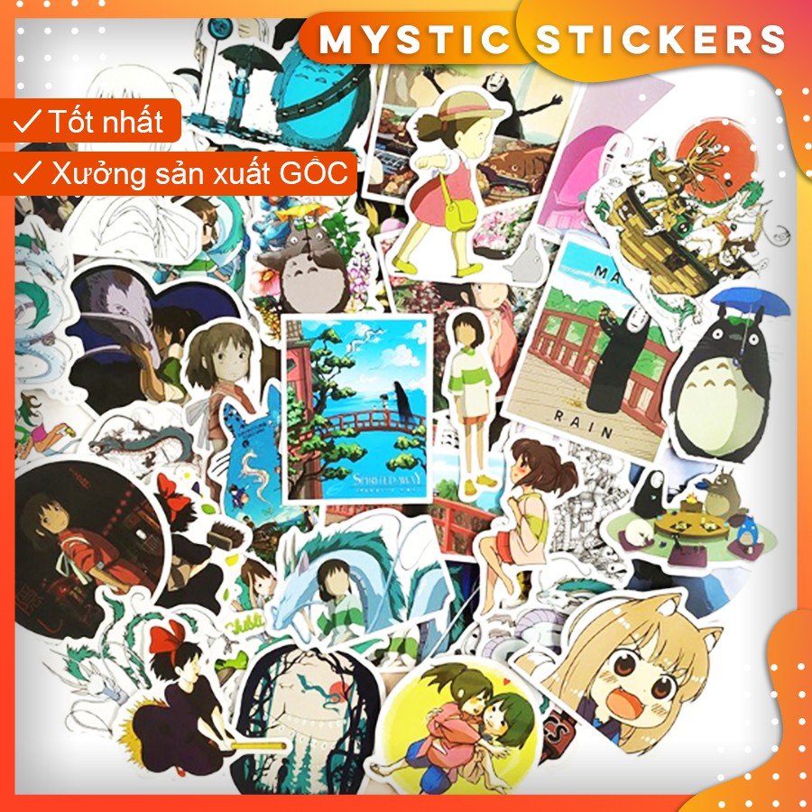 [SPIRITED AWAY 1] 50 Sticker chống nước trang trí ,dán xe laptop mũ bảo hiểm vali...