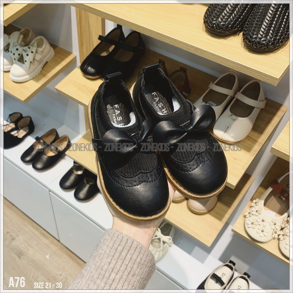 Giày búp bê cổ chun đính nơ cho bé gái Zonekids - A76