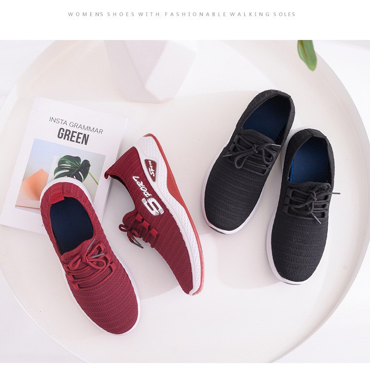 (Hàng Thanh Lý) Giày nữ sneaker thời trang sport đế lượn có 2 màu