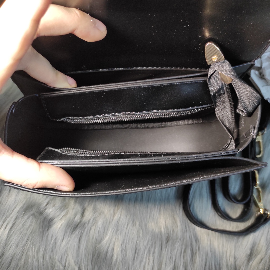 Túi đeo chéo ( kèm dây đeo vai)  đáy tròn nắp lượn sóng - Hàng loại 1 - TB.Store HD133 19x14x7 cm