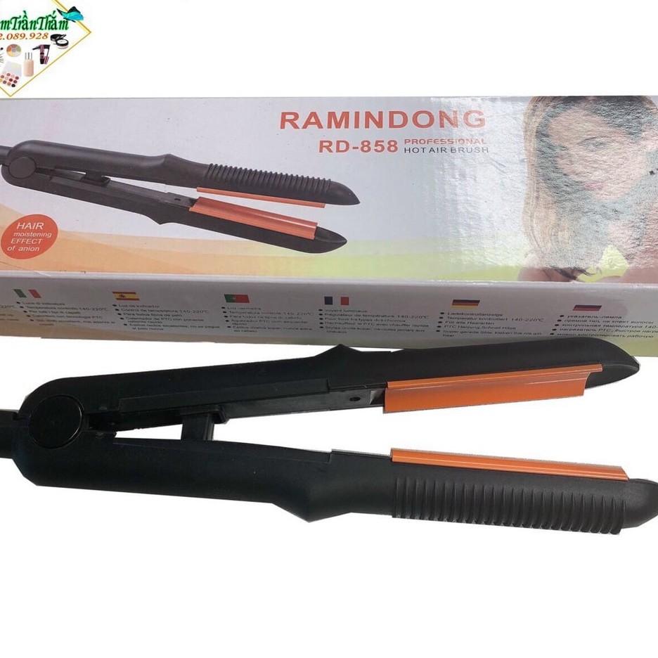 Máy là cụp bản cong bán nguyệt lưỡi đỏ- máy làm tóc chuyên dùng trong makeup