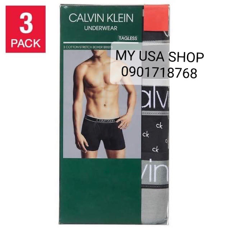 Quần lót nam CK từ Mỹ❤️ Quần lót Calvin Klein Cotton Stretch Boxer Briefs  của Mỹ - hộp xanh lá mẫu mới | Shopee Việt Nam