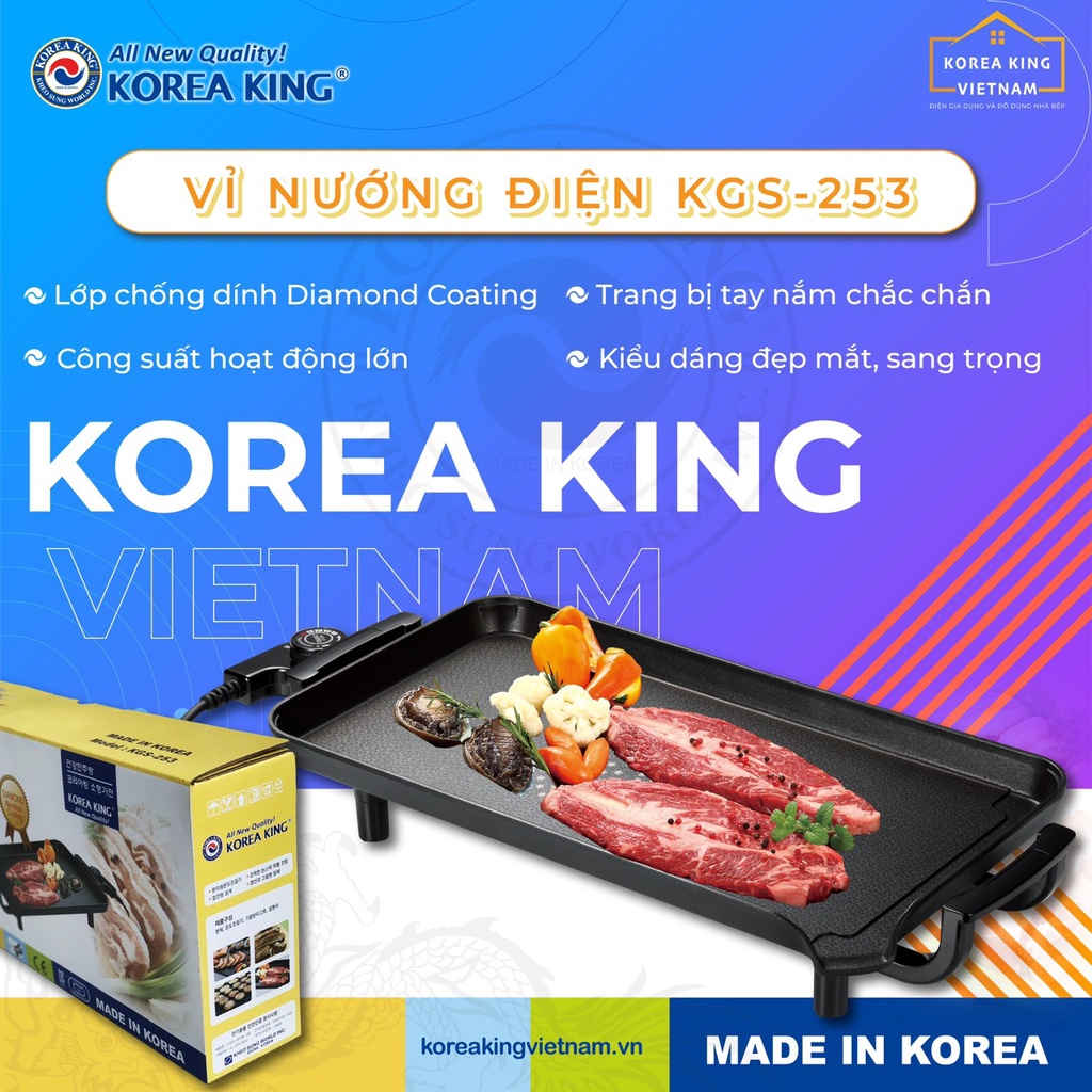 Bếp nướng điện Korea King KGS-253 - Sản xuất tại Hàn Quốc - Bảo hành 12 tháng