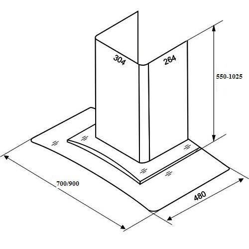 Máy hút mùi toa kính gắn tường Faster FS EN91 size 70 hoặc 90 cm, bảo hành chính hãng 2 năm