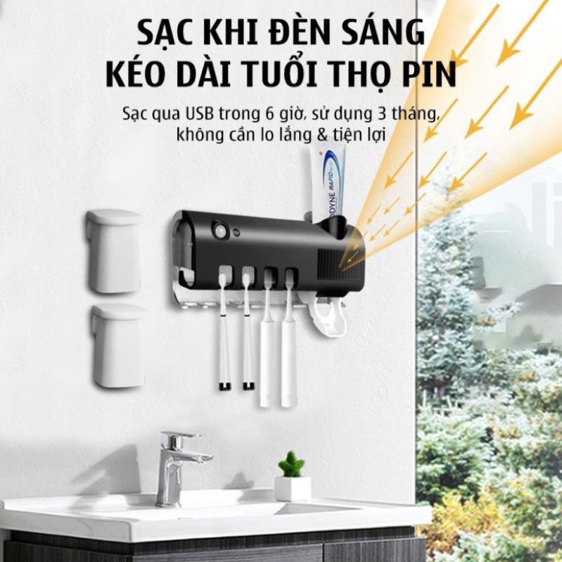 bộ nhả kem đánh răng tự động diệt khuẩn bàn trải bằng tia UV