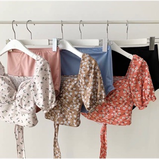 Bikini 2 mảnh áo hoa nhí + quần cạp cao