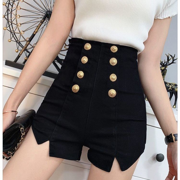 Jiashucheng Hàng Có Sẵn Quần Short Cạp Cao Phong Cách Hàn Quốc Mới Cho Nữ Giới