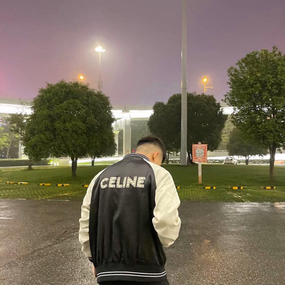 Bomber CELINE phối tay unisex nam nữ mặc form to Jwear