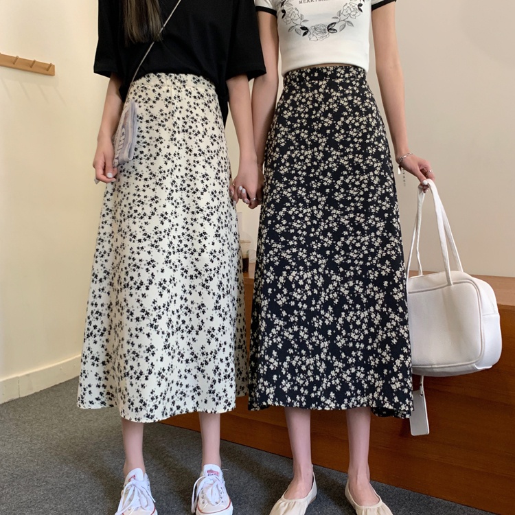 Chân Váy Chữ A Lưng Cao In Họa Tiết Mẫu Mới Thời Trang Xuân Hè Cho Nữ