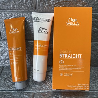 Bộ duỗi tóc Wella Creatine Straight 100ml x2 ( mới)