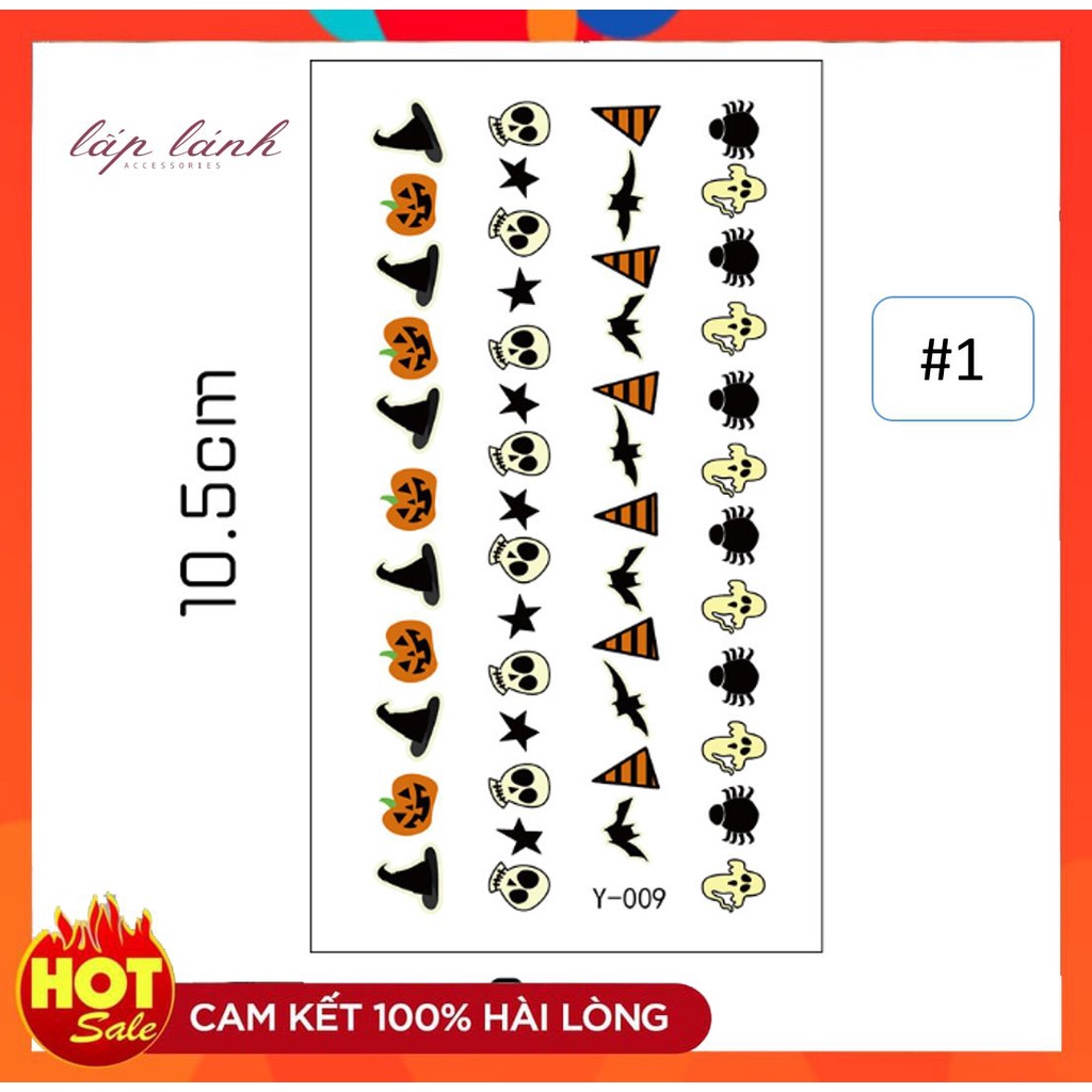 [CÓ SẴN] HÌNH XĂM DẠ QUANG PHÁT SÁNG TRONG ĐÊM PHONG CÁCH HALLOWEEN THỜI TRANG NỔI BẬT CÁ TÍNH 222HX003