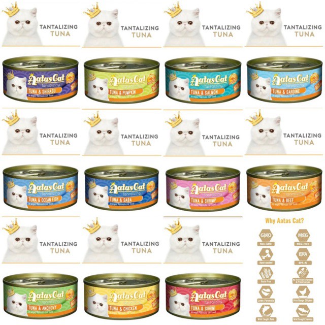 Cá ngừ đóng hộp cho mèo Aatas Cat 80g