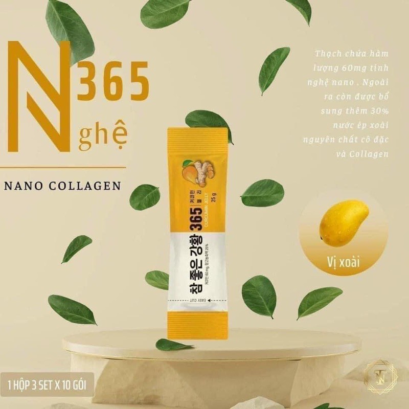 [Mã 77FMCGSALE1 giảm 10% đơn 250K] Thạch Nghệ Collagen Nano Curcumin Jelly 365 Vị Xoài Hàn Quốc (30 Gói/Hộp) | BigBuy360 - bigbuy360.vn