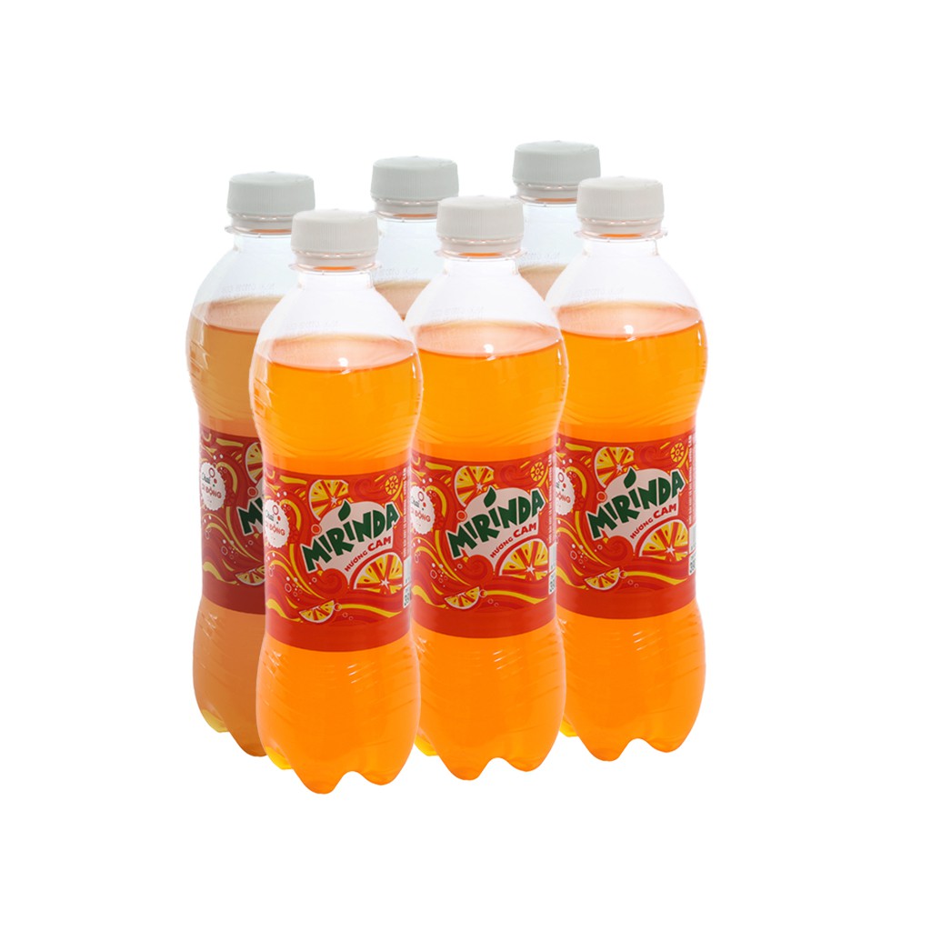 6 chai nước ngọt Mirinda vị cam 390ml