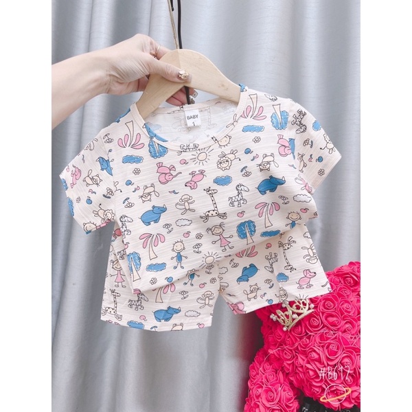 Bộ cộc tay hè hàng xuất cho bé trai bé gái