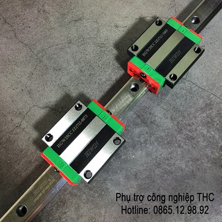 Bộ thanh ray trượt vuông HIWIN dài 1 mét phi 15mm (1 thanh ray HGR15 + 2 bi có cánh HGW15)