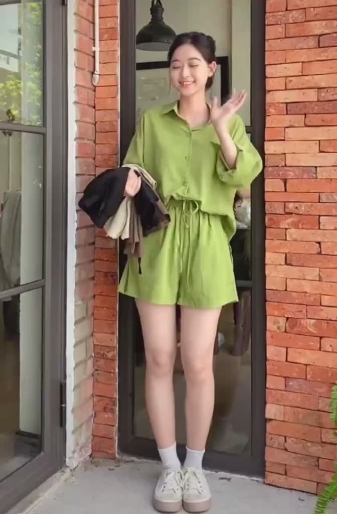 Quần short nữ cạp cao , quần sooc nữ ống rộng cột dây nơ eo chất tuyết mưa cao cấp lưng chun co giãn - M261 | BigBuy360 - bigbuy360.vn