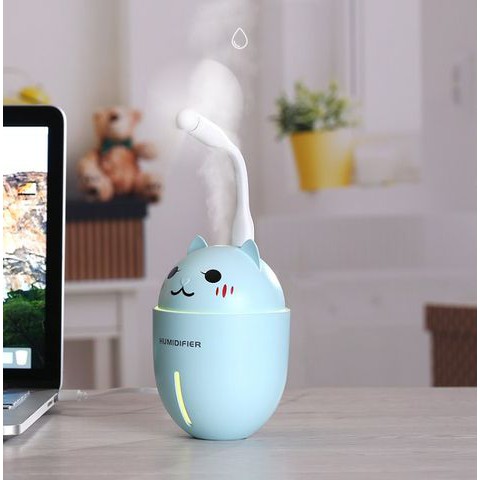 Máy phun sương tạo ẩm mini hình thú Humidifier (Tặng Đèn Led + Quạt Cổng USB)