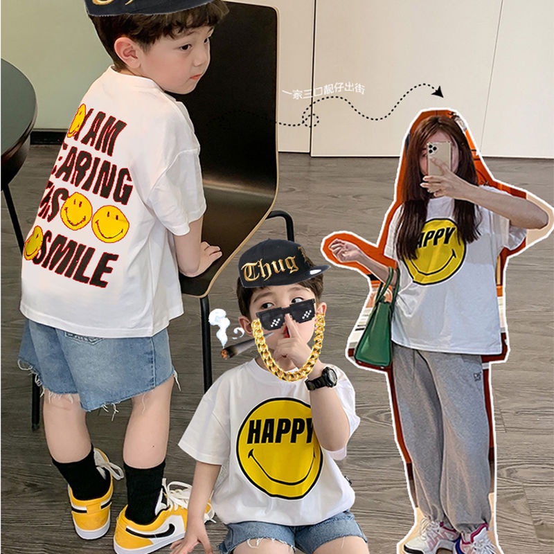 Áo Thun In Chữ Thời Trang Mùa Hè 2022 Cho Gia Đình