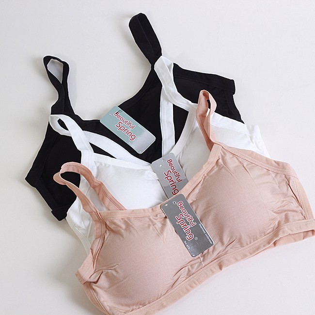 Áo Bra Cotton 3 Dây Xinh Xắn Có Đệm Ngự Mỏng Mát