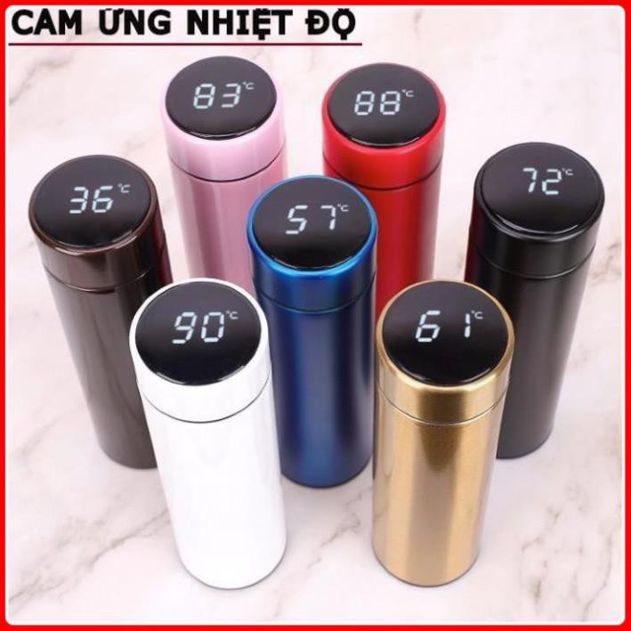 Bình giữ nhiệt 500ml nắp cảm ứng nhiệt độ Inox 304 cao cấp