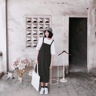 Set áo thun + yếm bi
