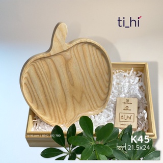 Khay gỗ tần bì Táo K45 21.5x24cm sang trọng decor nhà cửa, trang trí bàn ăn