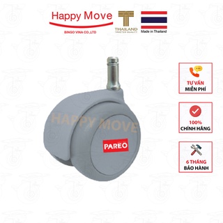 Bộ 5 bánh xe cọc vít trơn 50mm cho ghế/bàn xoay văn phòng nội thất - tải 40kg - Happy Move Thái Lan