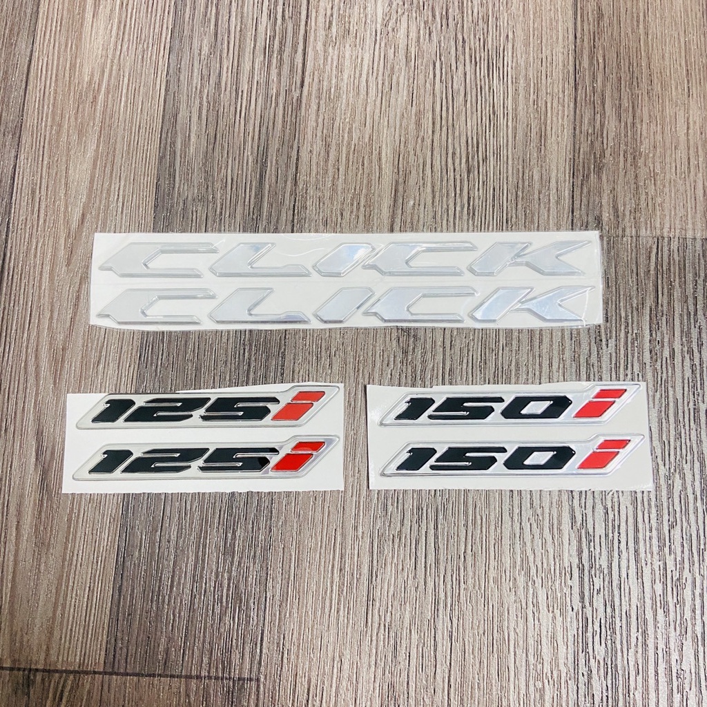 (MÀU BẠC) COMBO TEM CHỮ CLICK VÀ SỐ 125i, 150i HÀNG BAO ĐẸP