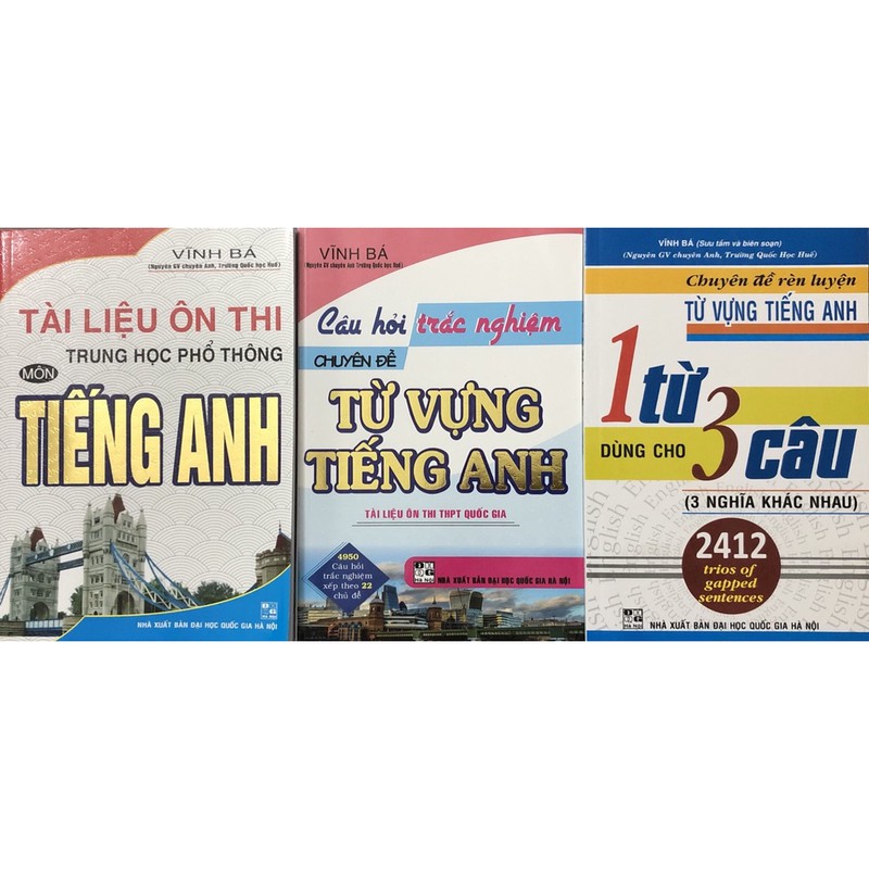 Sách - (Combo 3 cuốn) Câu Hỏi Trắc Nghiệm Chuyên Đề Từ Vựng Tiếng Anh - Tài Liệu Ôn Thi THPT Môn Tiếng Anh - Chuyên Đề