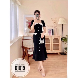 Đầm đuôi cá túi viền