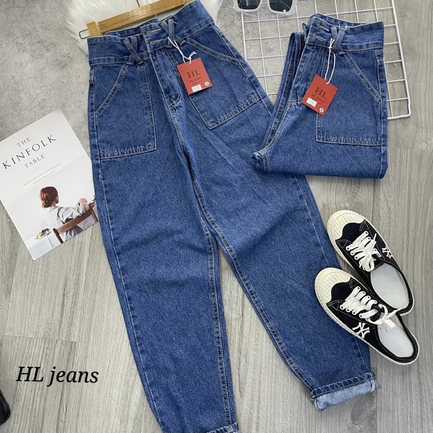 Quần jean baggy nữ cạp cao chất đẹp không co dãn size S M L | BigBuy360 - bigbuy360.vn