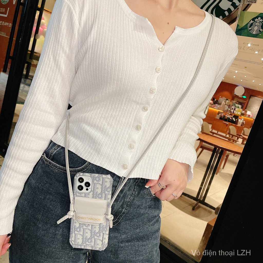 Apple Ốp Điện Thoại Có Ngăn Đựng Thẻ Và Dây Đeo Chéo Cho iphone 12Promax 11 15 14 13 pro 8Plus xs max Xr